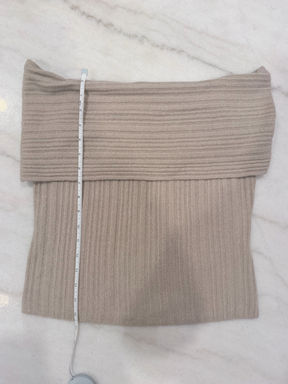 A&F Ribbed Foldover Off-the-Shoulder Sweater Top (Small) - Picture 2 of 4